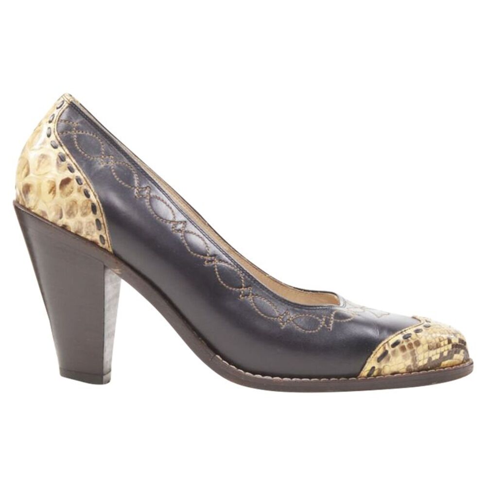 Comme Des Garcons leather western cuban heel